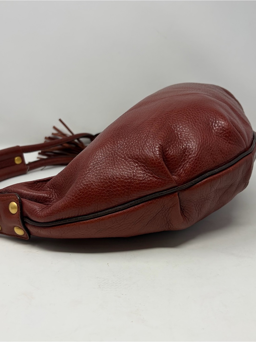 Salvatore Ferragamo Half Moon Gancini Leather Tassel Hobo Bag y2K - Picture 9 of 13